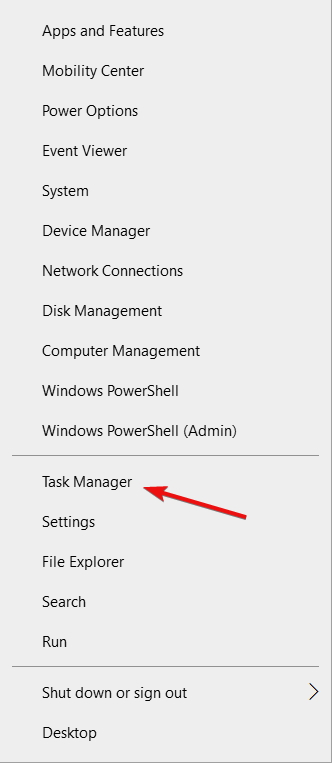 روی دکمه Start کلیک راست کرده و Task Manager را انتخاب نمایید.